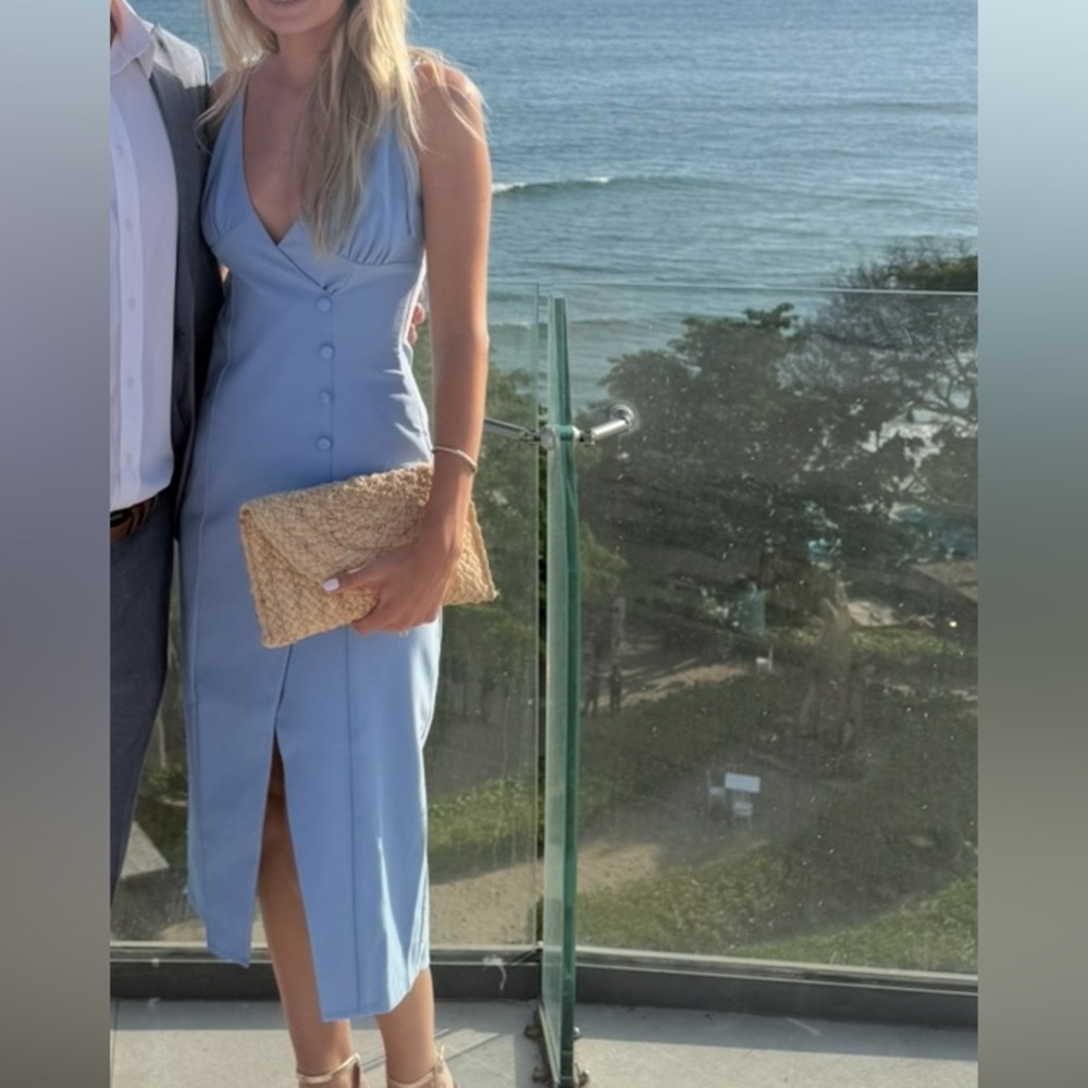 Camila Coelho Aaliyah Midi Dress in Periwinkle Blue - Picture 4 of 6